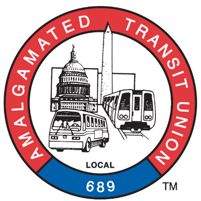 The ATU Local 689 logo showing a bus, a train, the Capitol building, and the Washington Monument.