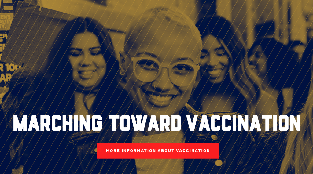 A screenshot from the Women’s March Foundation website about vaccines