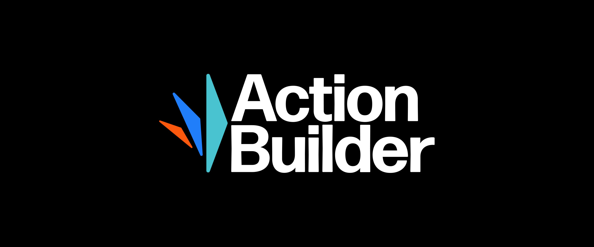 The Action Builder logo on a black background