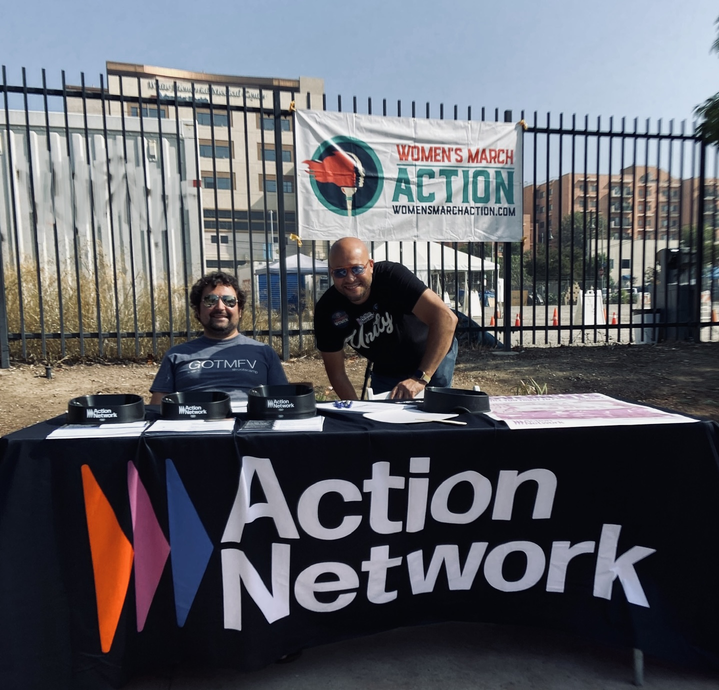 Action Network’s Jason Rosenbaum and Marvin Steele supporting the National Day of Action in LA