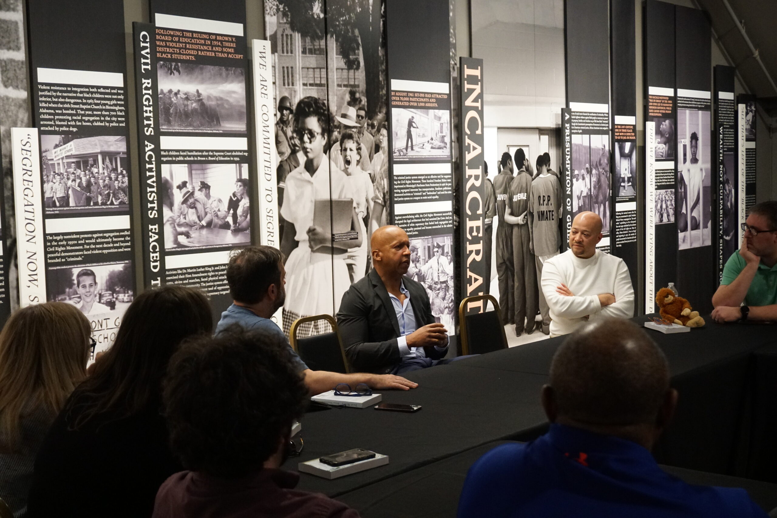 Bryan Stevenson pictured speaking with the Action Network & Action Builder team at the Legacy Museum.