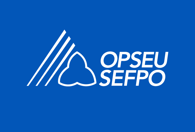 The OPSEU logo against a blue background
